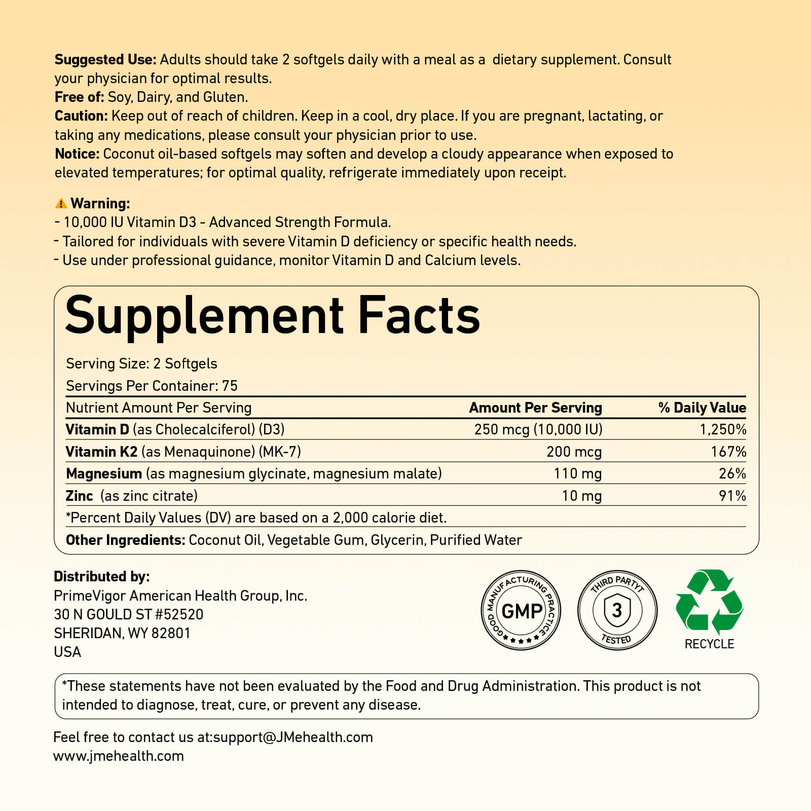 JMe 300 Counts Vitamin D3 K2 10000 IU Supplement Softgels with Magnesium - with K2 D3 Vitamin Multivitamin Supplement, Magnesium Glycinate, Zinc - 2 Packs for Energy, Heart & Immune Support