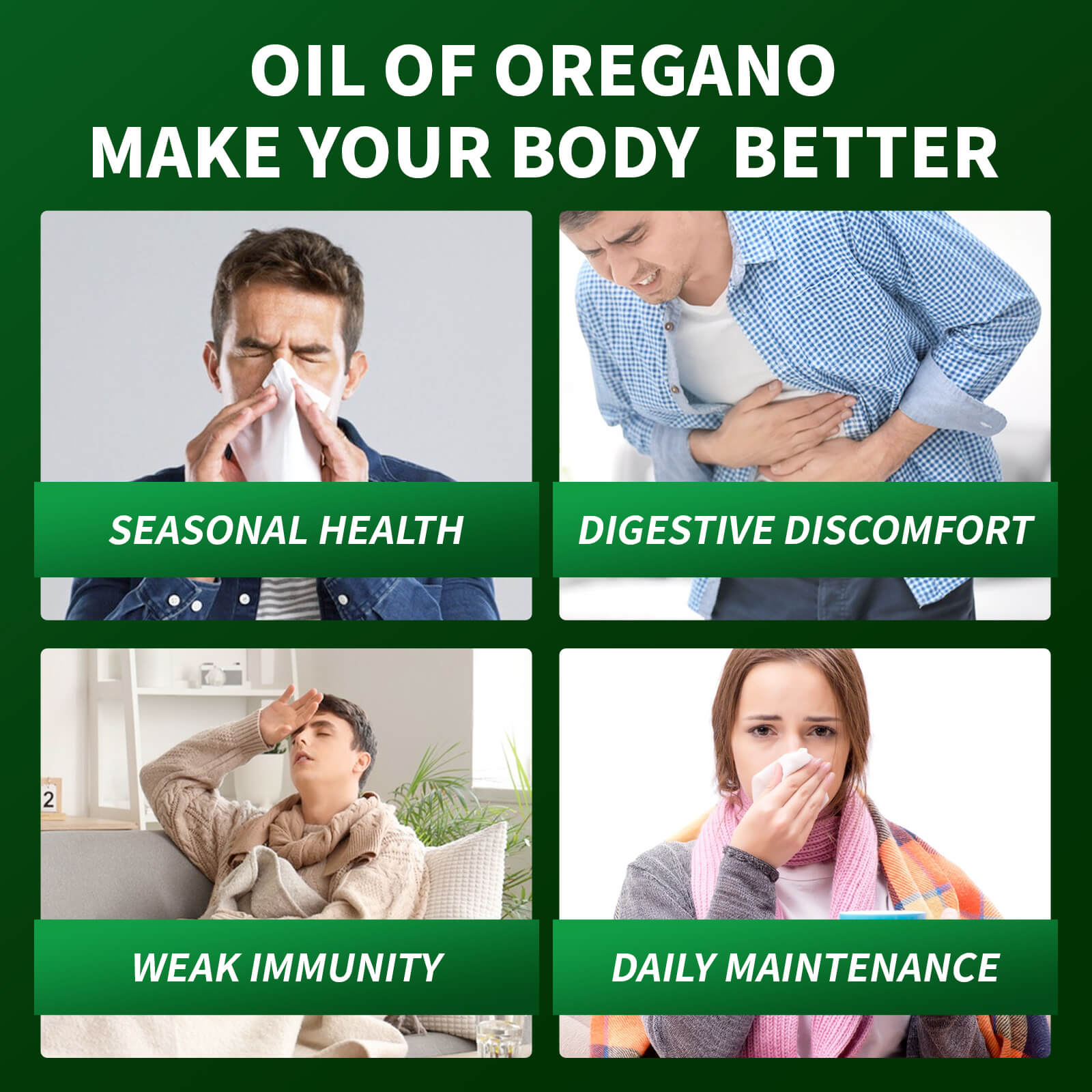 Oil of Oregano with Black Seed Oil, 4-in-1 Oregano Oil Capsules Organic with Vitamin C & Zinc, Non-GMO, Carvacrol & Thymoquinone Rich, 300 Softgels, 2 Packs